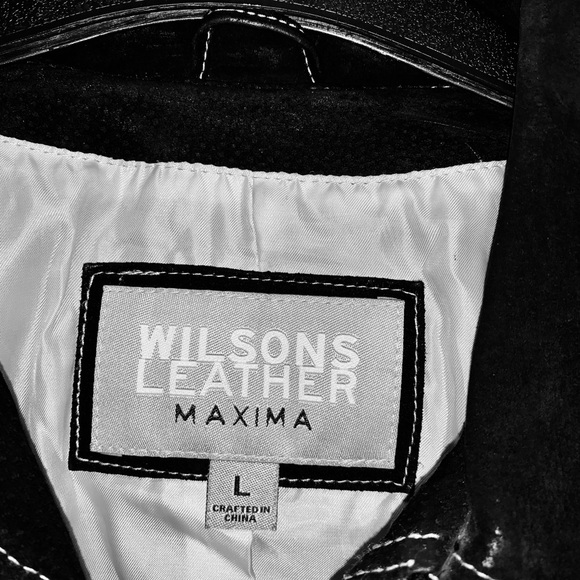 Wilsons Leather Dark Jacket with Contrast Stitching - Picture 8 of 8